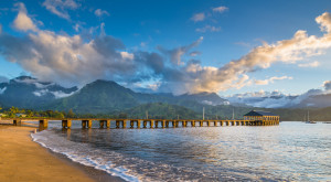 Hanalei Beach at Hanalei Bay. Kauai, Hawaii